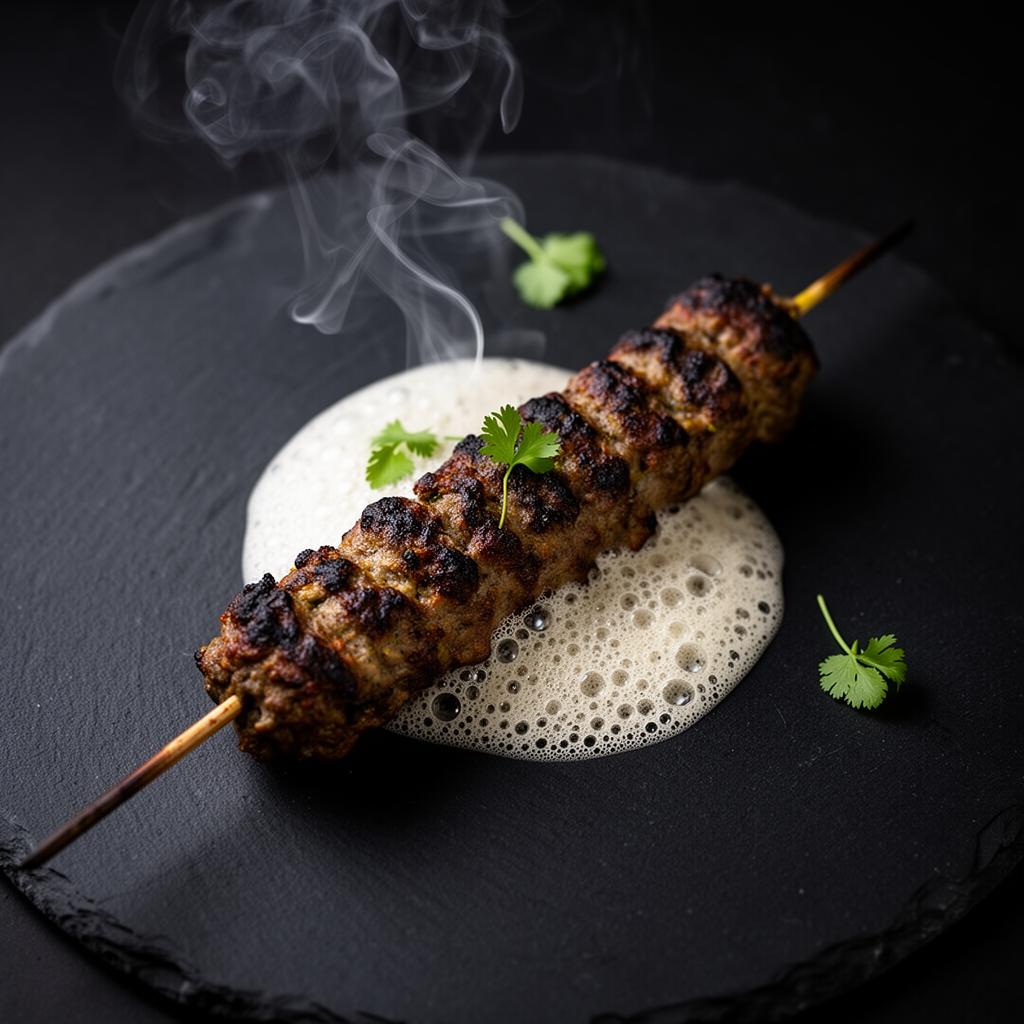 Charred Seekh with Truffle Foam